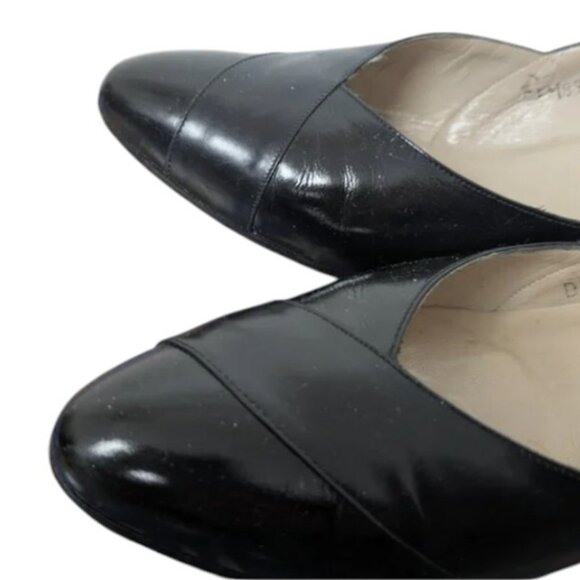 Salvatore Ferragamo black Circa patent cap-toe shoes size 6 - Picture 6 of 8